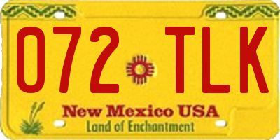 NM license plate 072TLK