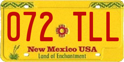 NM license plate 072TLL