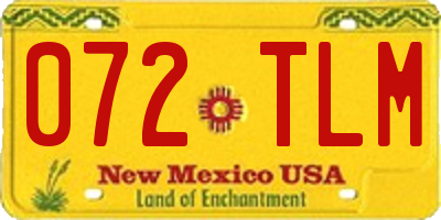 NM license plate 072TLM