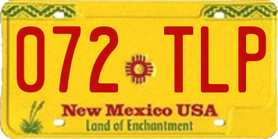 NM license plate 072TLP