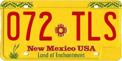 NM license plate 072TLS