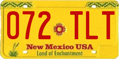 NM license plate 072TLT