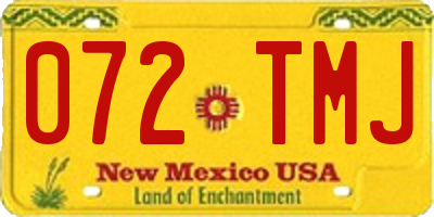 NM license plate 072TMJ