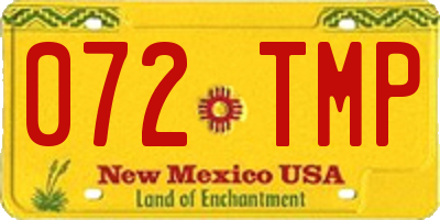 NM license plate 072TMP