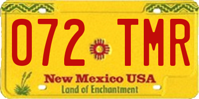 NM license plate 072TMR