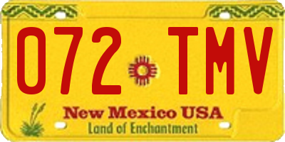 NM license plate 072TMV
