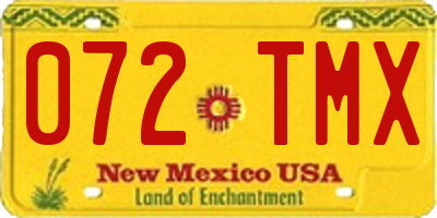 NM license plate 072TMX