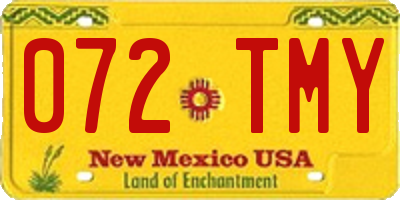 NM license plate 072TMY