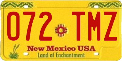 NM license plate 072TMZ