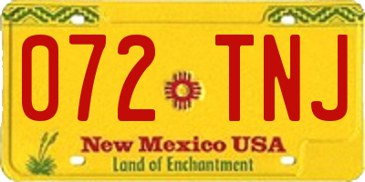 NM license plate 072TNJ
