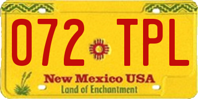 NM license plate 072TPL
