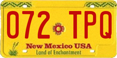 NM license plate 072TPQ