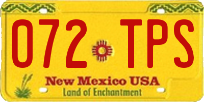 NM license plate 072TPS
