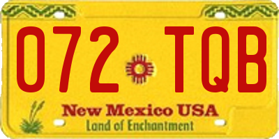 NM license plate 072TQB
