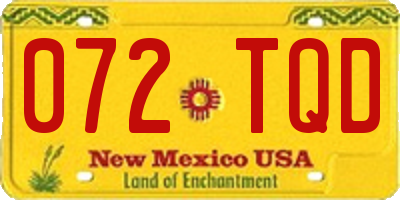 NM license plate 072TQD