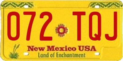 NM license plate 072TQJ