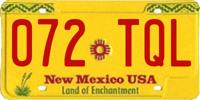 NM license plate 072TQL