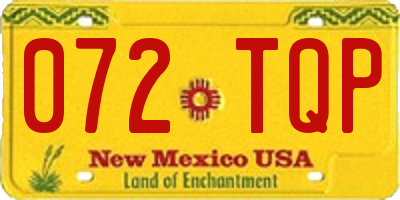 NM license plate 072TQP