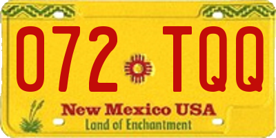 NM license plate 072TQQ