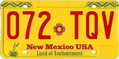 NM license plate 072TQV