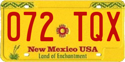 NM license plate 072TQX