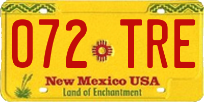 NM license plate 072TRE