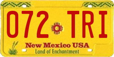 NM license plate 072TRI