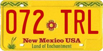 NM license plate 072TRL