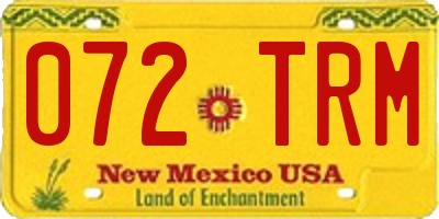 NM license plate 072TRM