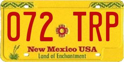 NM license plate 072TRP