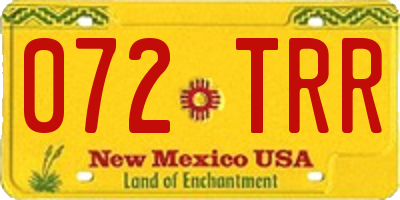 NM license plate 072TRR