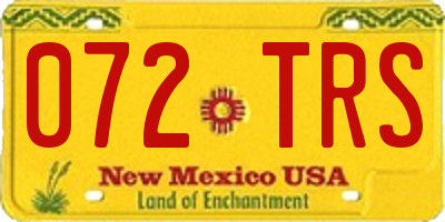 NM license plate 072TRS