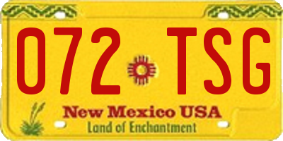 NM license plate 072TSG