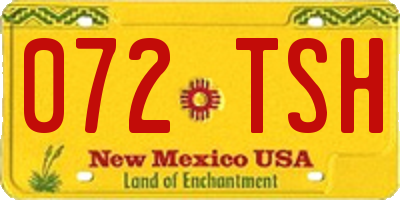 NM license plate 072TSH