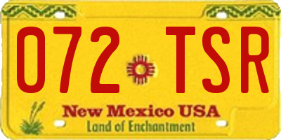 NM license plate 072TSR