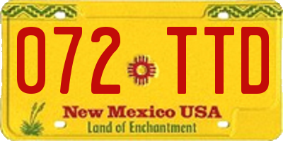 NM license plate 072TTD