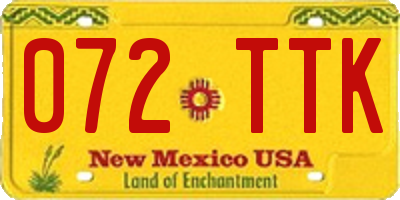 NM license plate 072TTK