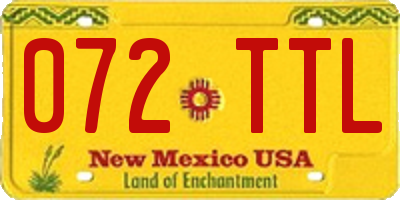 NM license plate 072TTL