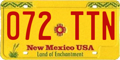 NM license plate 072TTN