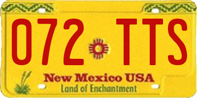 NM license plate 072TTS
