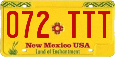 NM license plate 072TTT