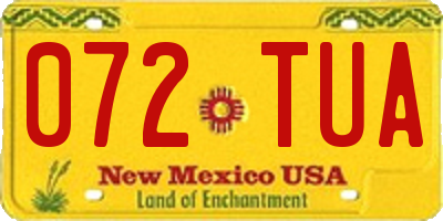 NM license plate 072TUA