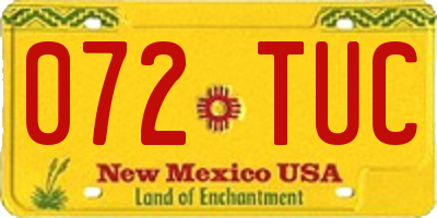 NM license plate 072TUC