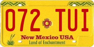 NM license plate 072TUI