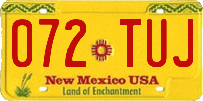 NM license plate 072TUJ