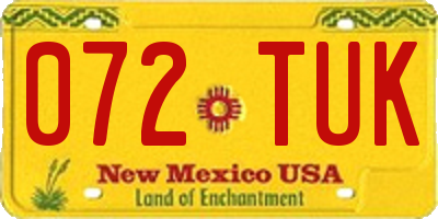 NM license plate 072TUK