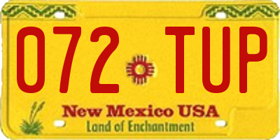 NM license plate 072TUP