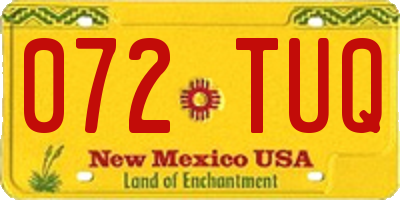 NM license plate 072TUQ