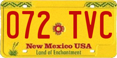 NM license plate 072TVC