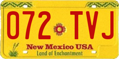 NM license plate 072TVJ